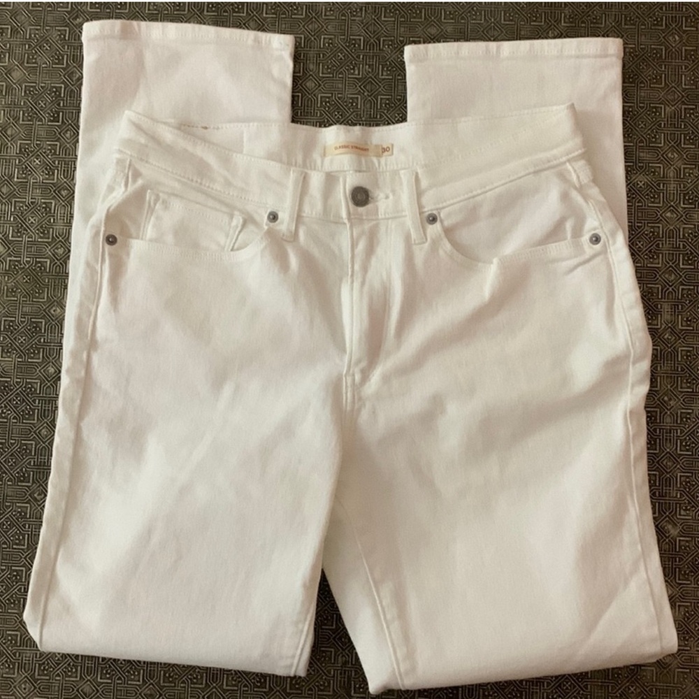 🔅Levi's Classic Straight Leg White Denim Jeans Women’s Size 30W x 30L